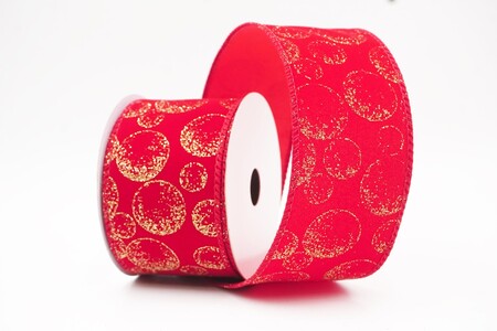 Lt. Burgundy Glitter Ornament Orb Wired Ribbon_KW0459GC-8B-169